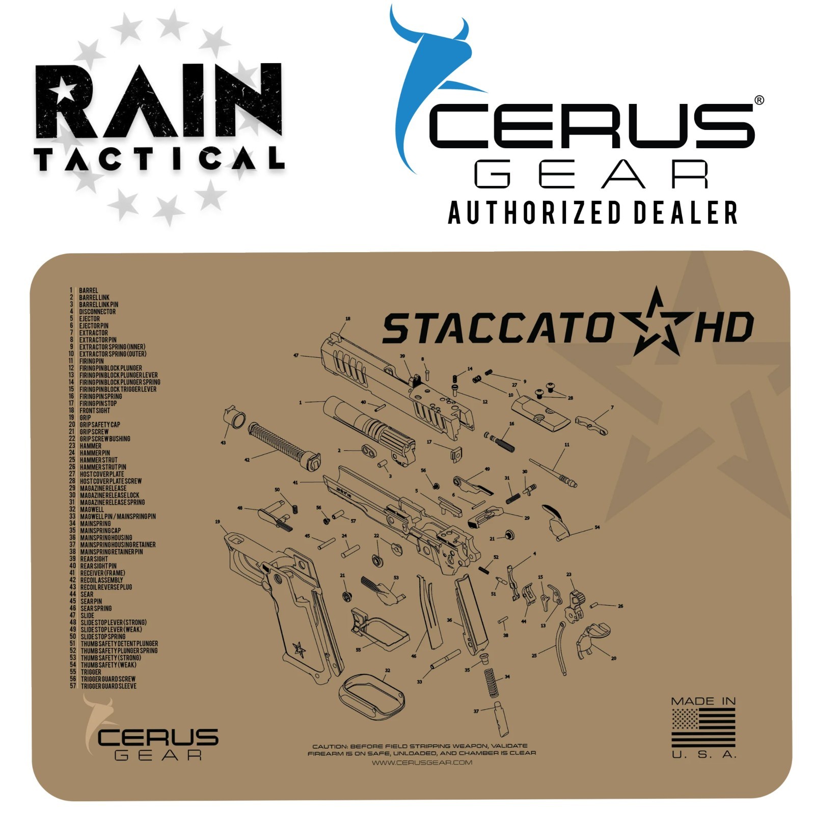 For STACCATO HD Bench Cleaning Mat Cerus Gear FDE