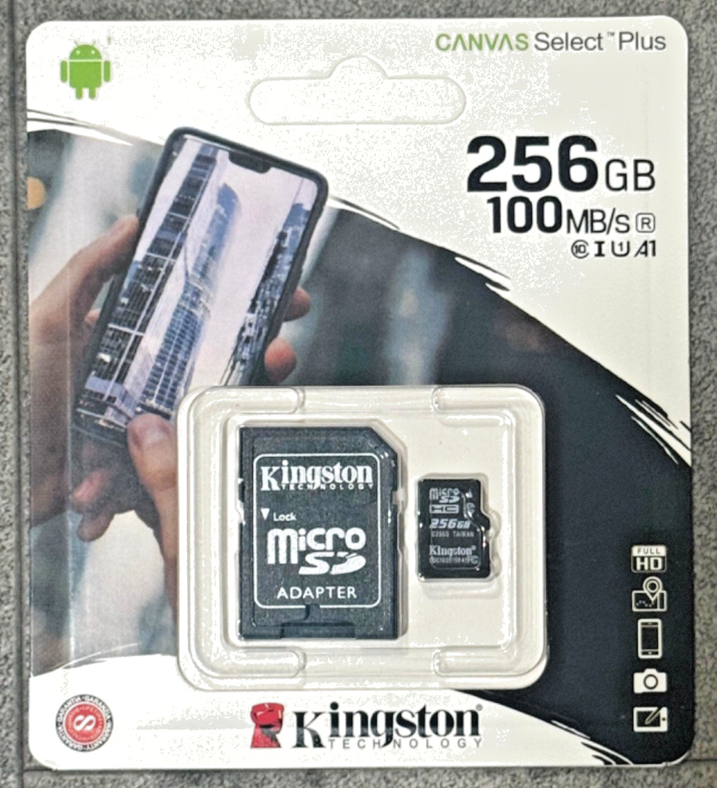 Kingston Canvas Select Plus MicroSD Card 128GB 256GB 512GB 1TB UHS-I A1 C10