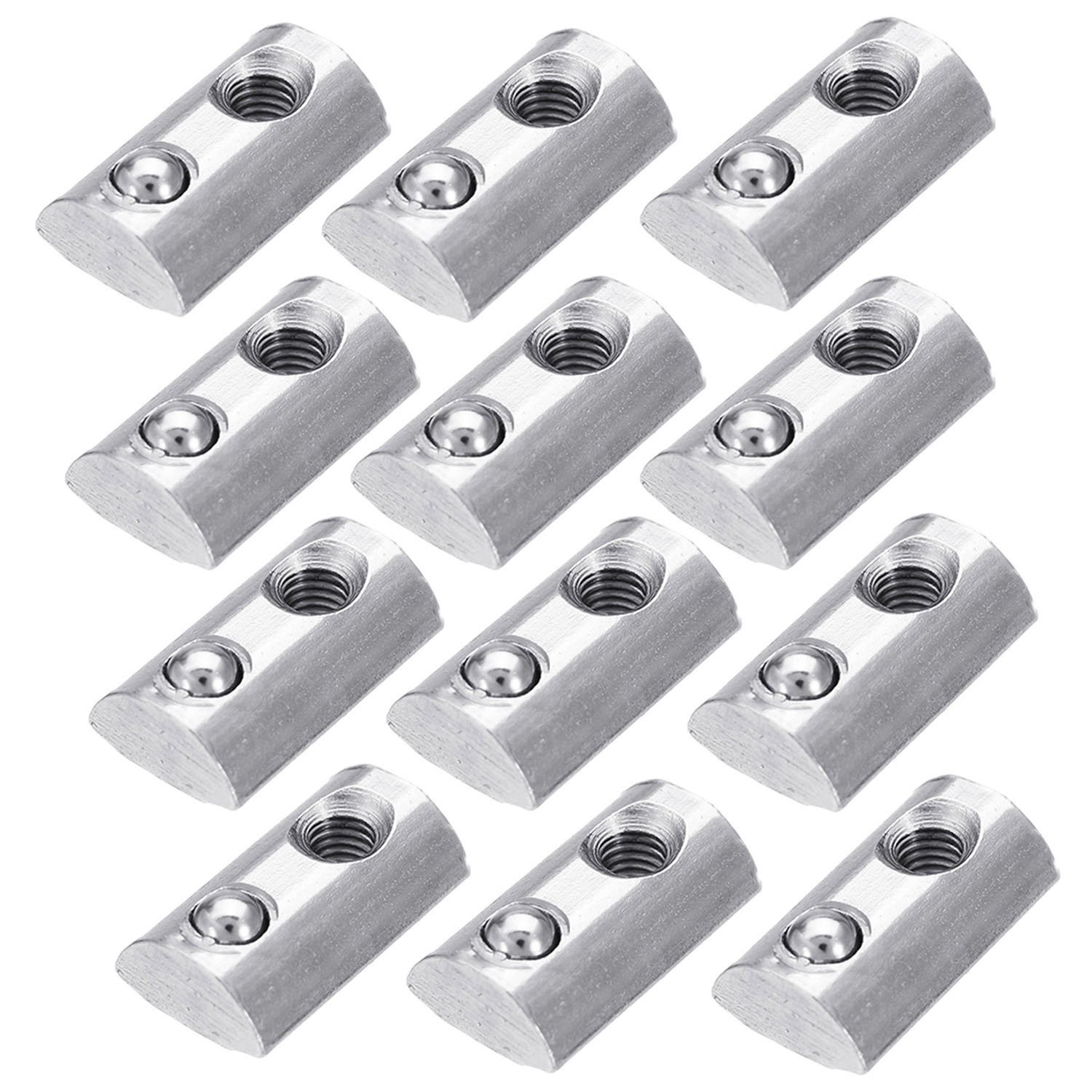 12-Pack 3030 Series Roll-in Spring M5 T Nut, Roll Ball Elastic Nuts for 8mm T...