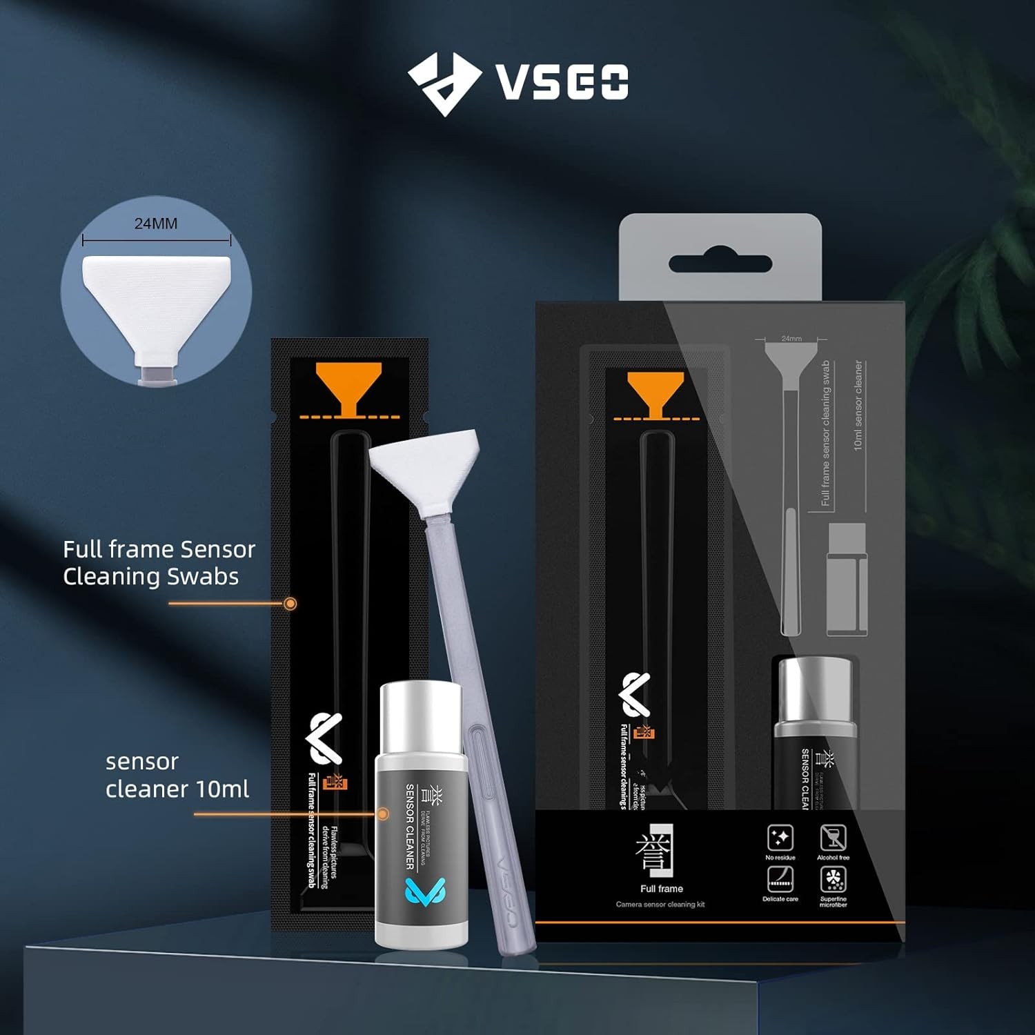 VSGO VS-S03E Full Frame Sensor Cleaning Kit, 12pcs Swabs & 10ml...