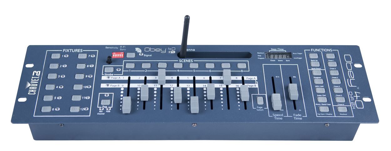 Chauvet DJ Obey 40 D-Fi 2.4 Wireless DMX Lighting Controller w/ MIDI+DMX Cable
