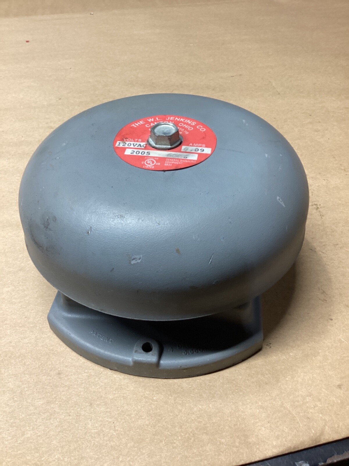 W.L. Jenkins 883A Super Ring Bell 120V .09A #116L114