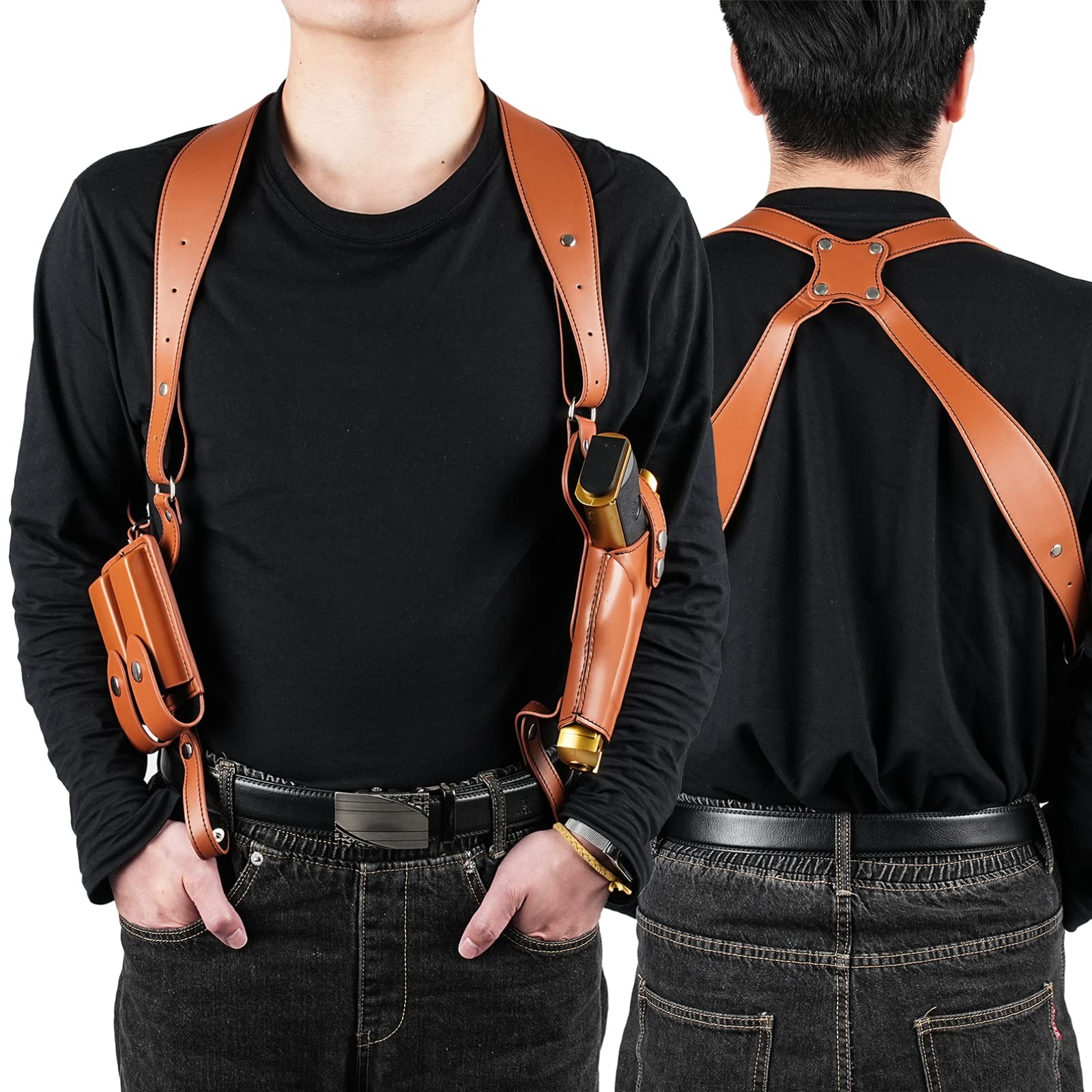 Leather Shoulder Holster fit Glock 1911 Shoulder Holster for Concealed Carry ...