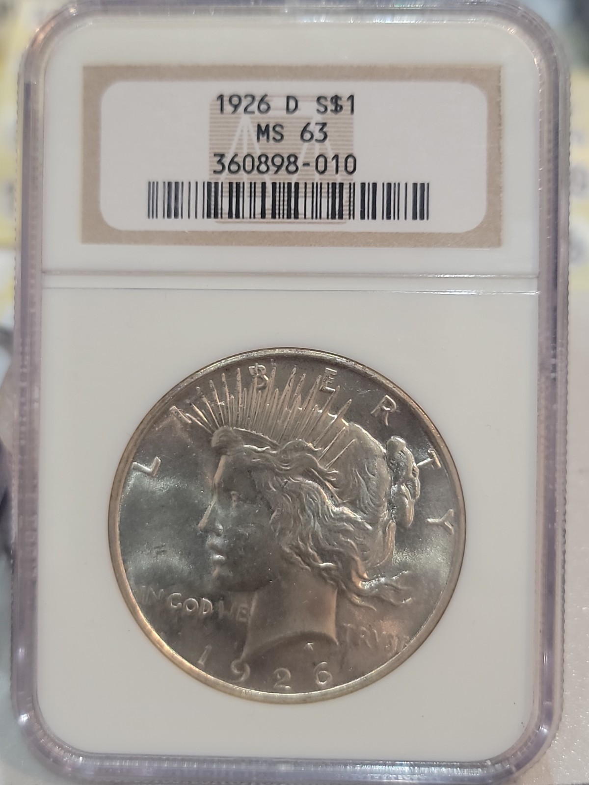 1926 D PEACE DOLLAR NGC MS63