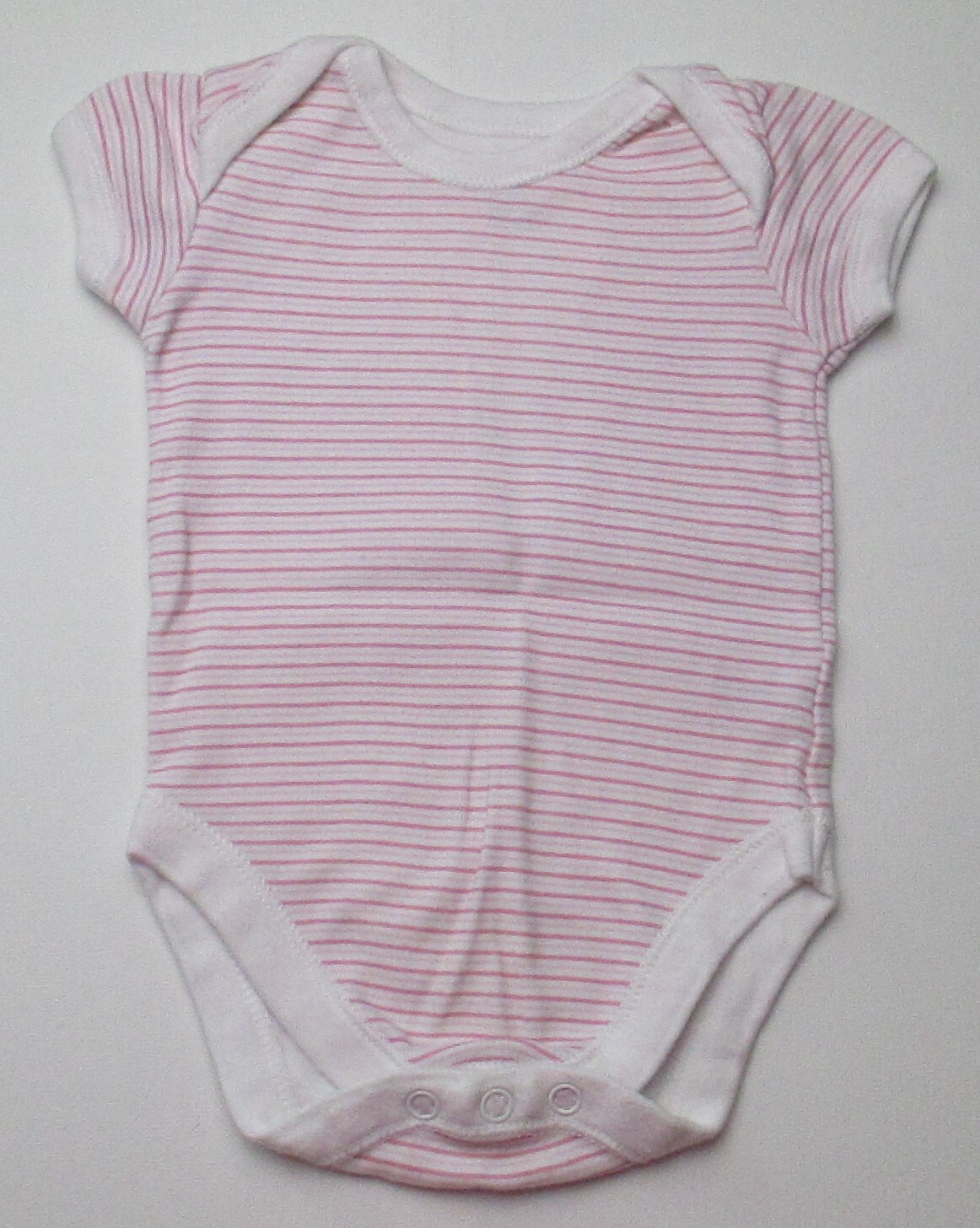 Infant Baby Girls 6 Months Spasilk Pink White Striped Short Sleeve Shirt
