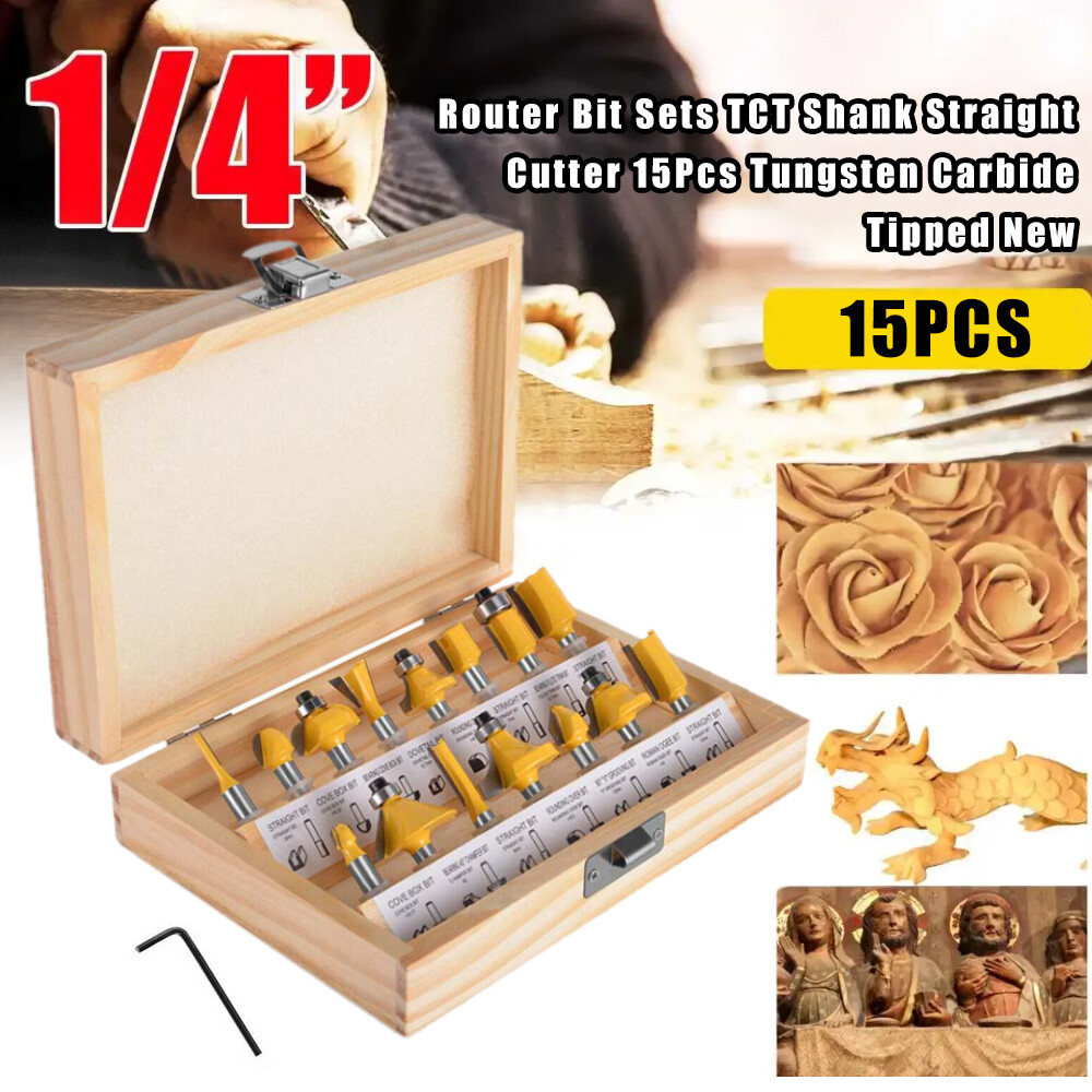 Carbon Milling Cutter Router Bit Set 1/4-inch Shank Tungsten Carbide Router Bits