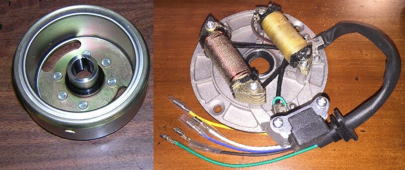 1EA NEW FLYWHEEL & STATOR FOR CDI IGNITION W/ LIGHTING COILS Z50R XR50 S1376