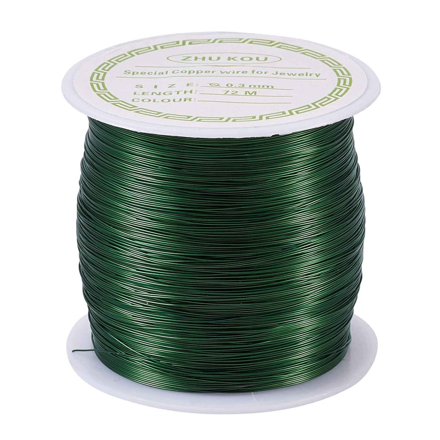 Pandahall 236 Feet Tarnish Resistant Copper Wire 28 Gauge Green Metal Wires Jewe