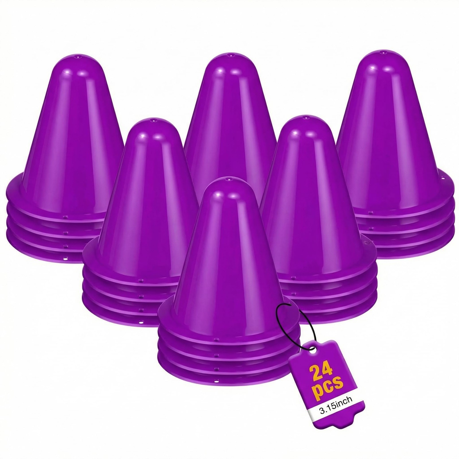 24 Pack Mini Cones 3.15 Inch for Sports Drills, Agility & Footwork Practice