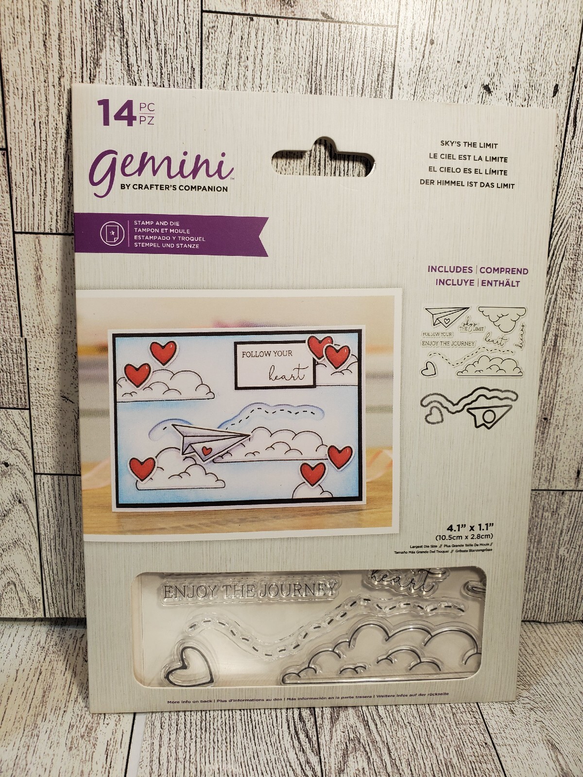 CSD2 Crafters Companion Sky's The Limit Penny Slider Stamp & Die 14pc Set