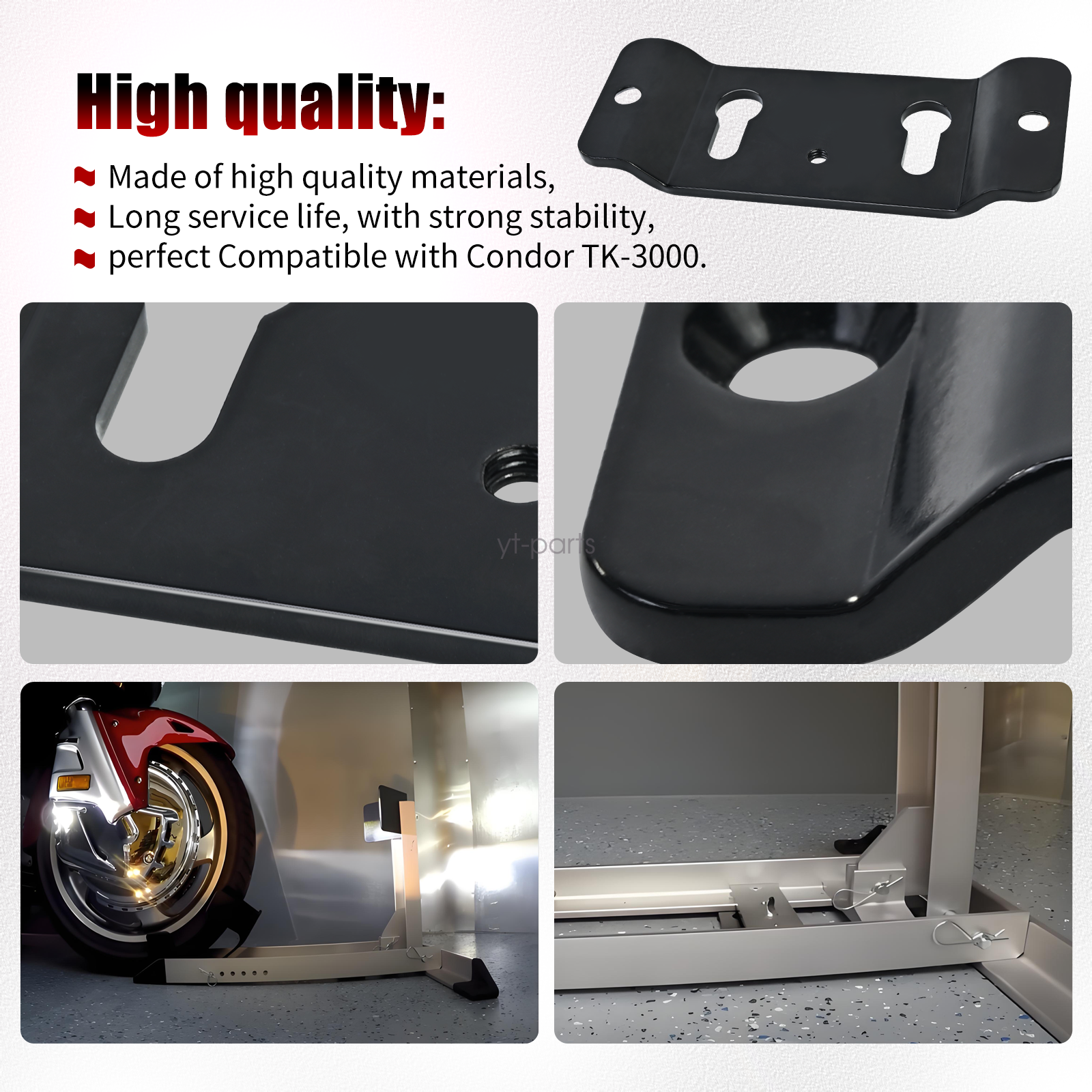 TK-3000 Motorcycle Trailer Stop Adapter Kit For Chock Pit-Stop Wheel System