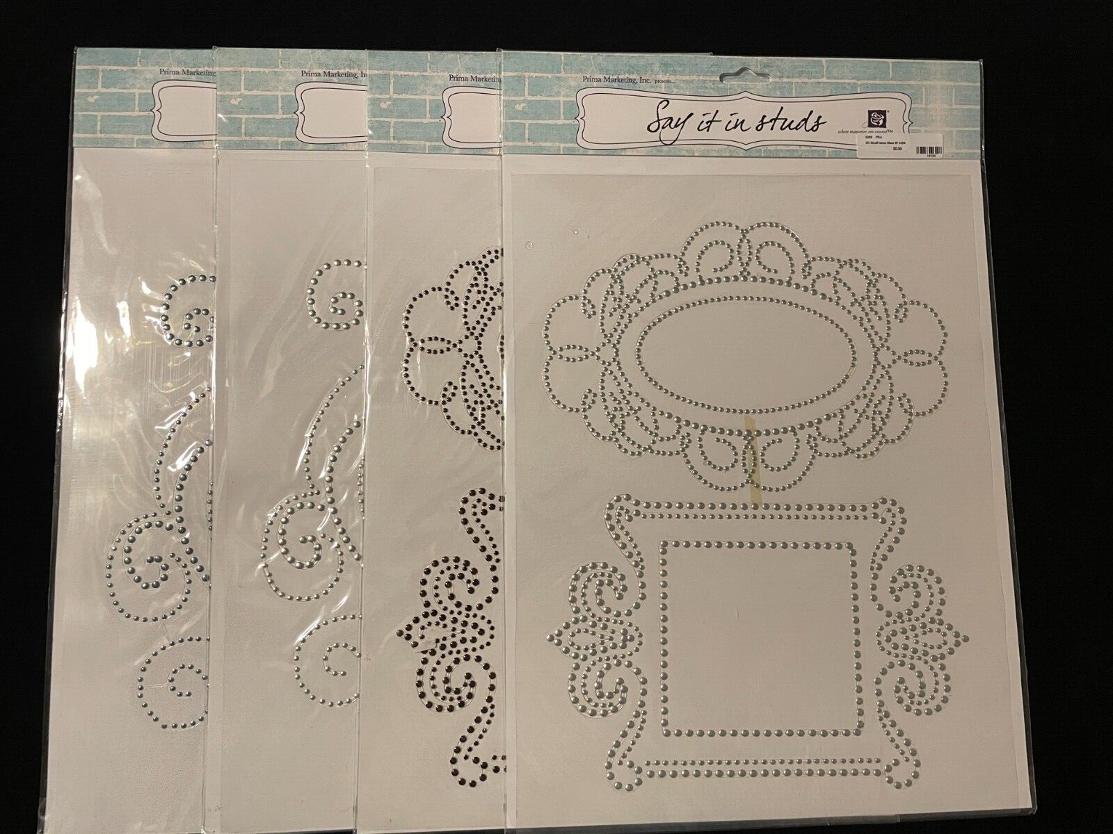 PRIMA "SAY IT WITH STUDS" ASSORTED FRAMES AND SWIRLS AND COLORS