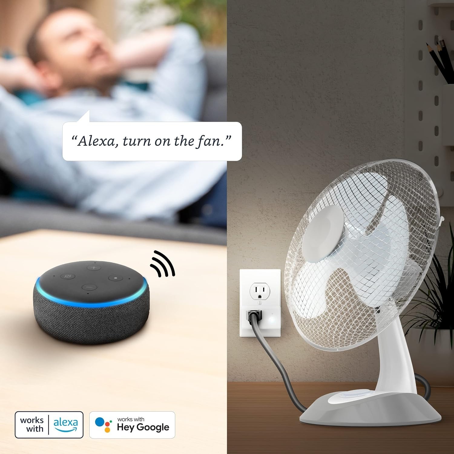 Compact Smart Plug - Voice Controlled Wi-Fi Socket with Built-In Night Light