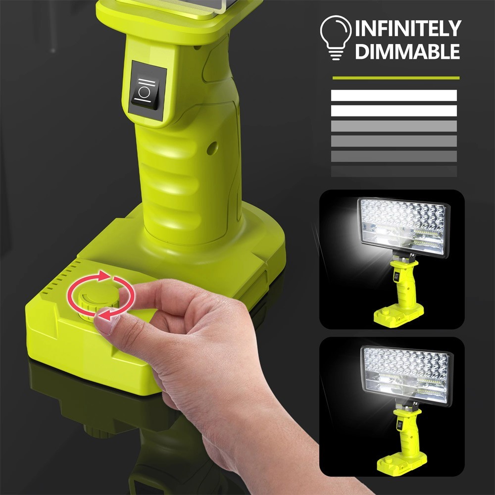 5000LM For Ryobi 18V ONE+ Battery LED Work Light Spotlight Flashlight Torch Lamp