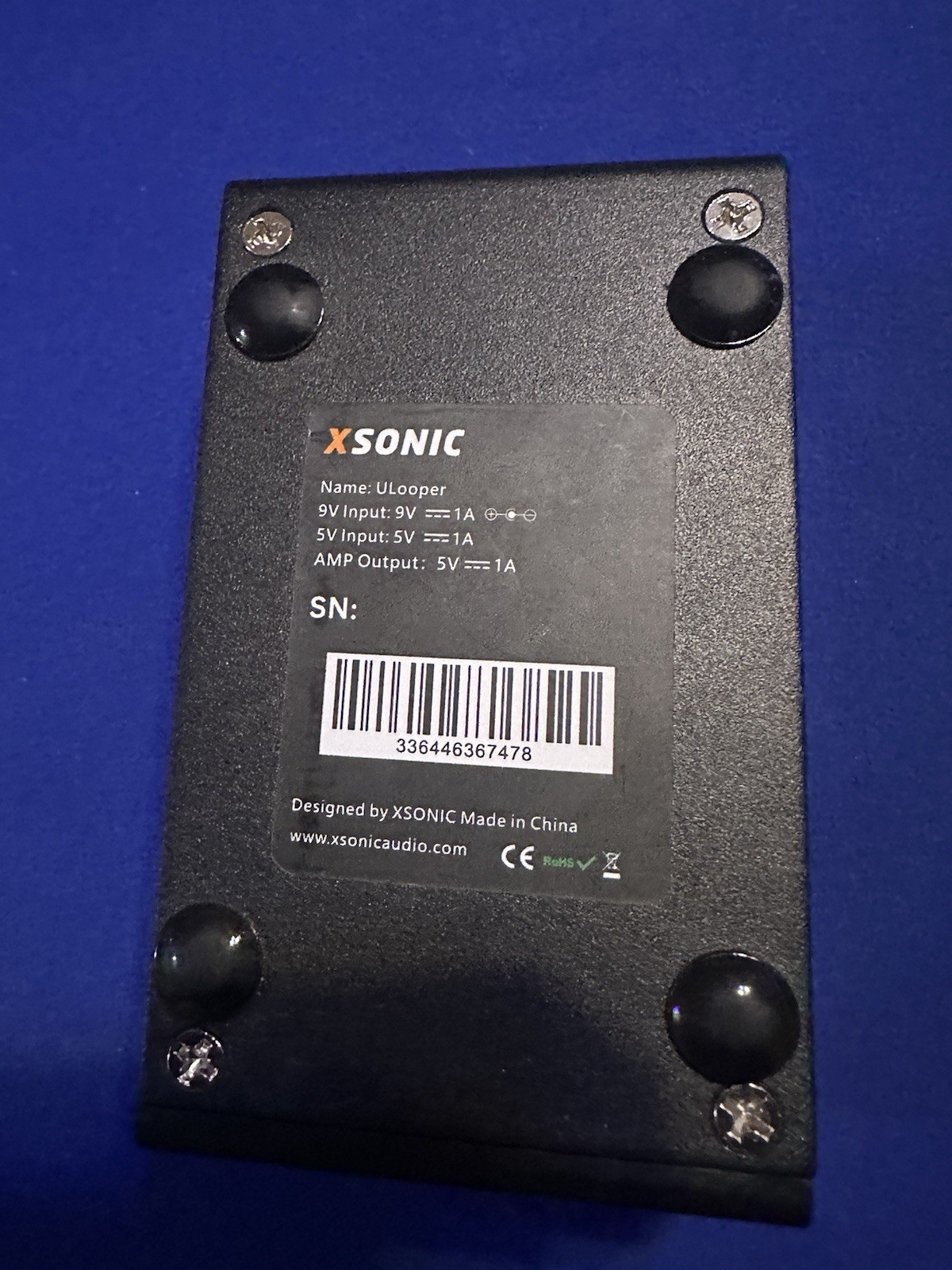 xsonic Ulooper loop pedal for positive grid and others - NEW (missing Black Knob