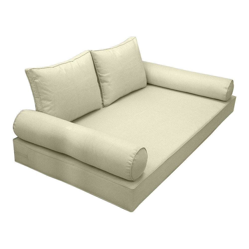 |SLIPCOVER ONLY|S1 Daybed Mattress Bolster Backrest Covers Piped Trim Full AD005