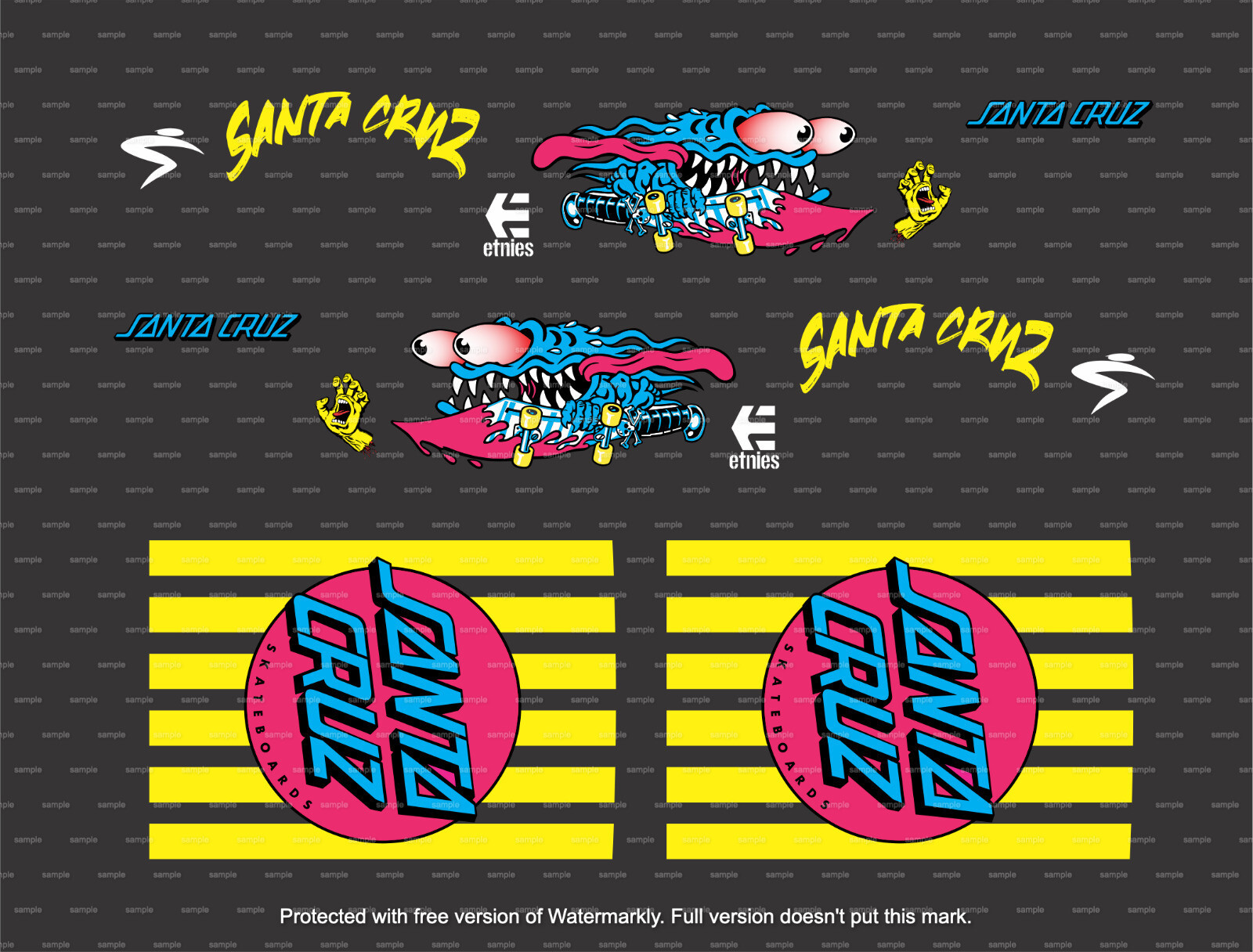 Water Slide Decal for Hot wheels 1/64 for "SANTA CRUZ" 55 Chevy Gasser 359