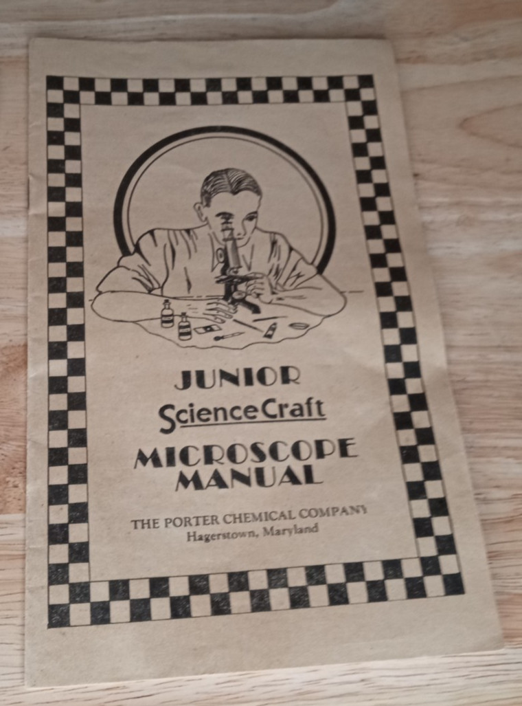 Vintage 1950s ScienceCraft Microscope Set No. 300 Complete Microscopy Kit w/ Man