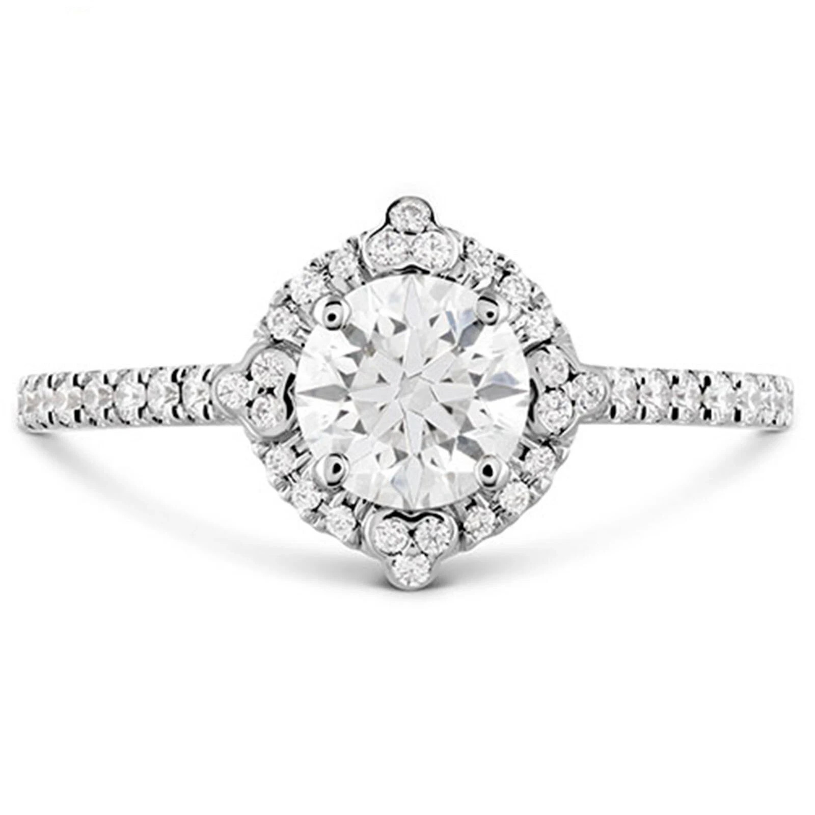 1.95 Ct Round Cut Lab-Created VVS1 Diamond Engagement Ring 14K White Gold Plated