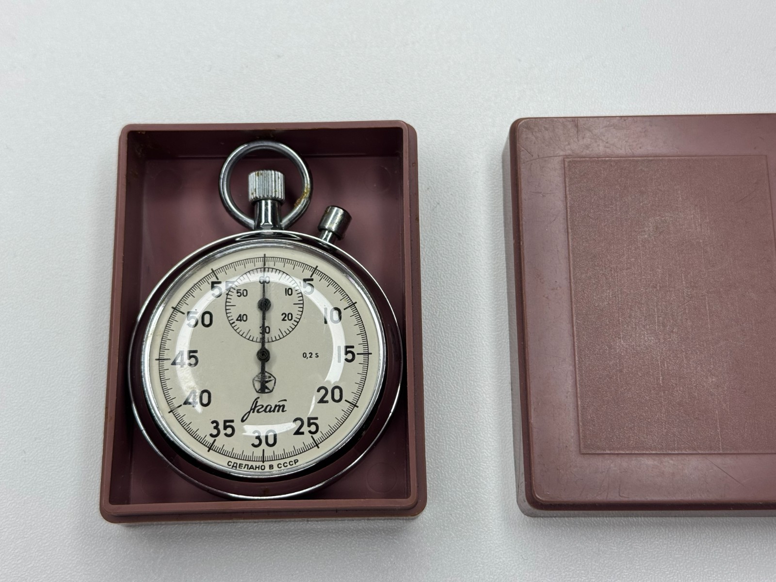AGAT USSR sports stopwatch, mechanical vintage chronometer, fully working