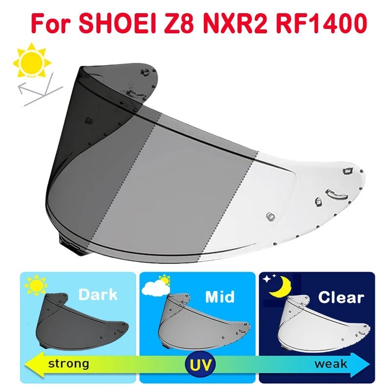 Photochromic Visor Fits For SHOEI X15 Z8 NXR2 RF1400 CWR-F2 Helmet Shield Lens