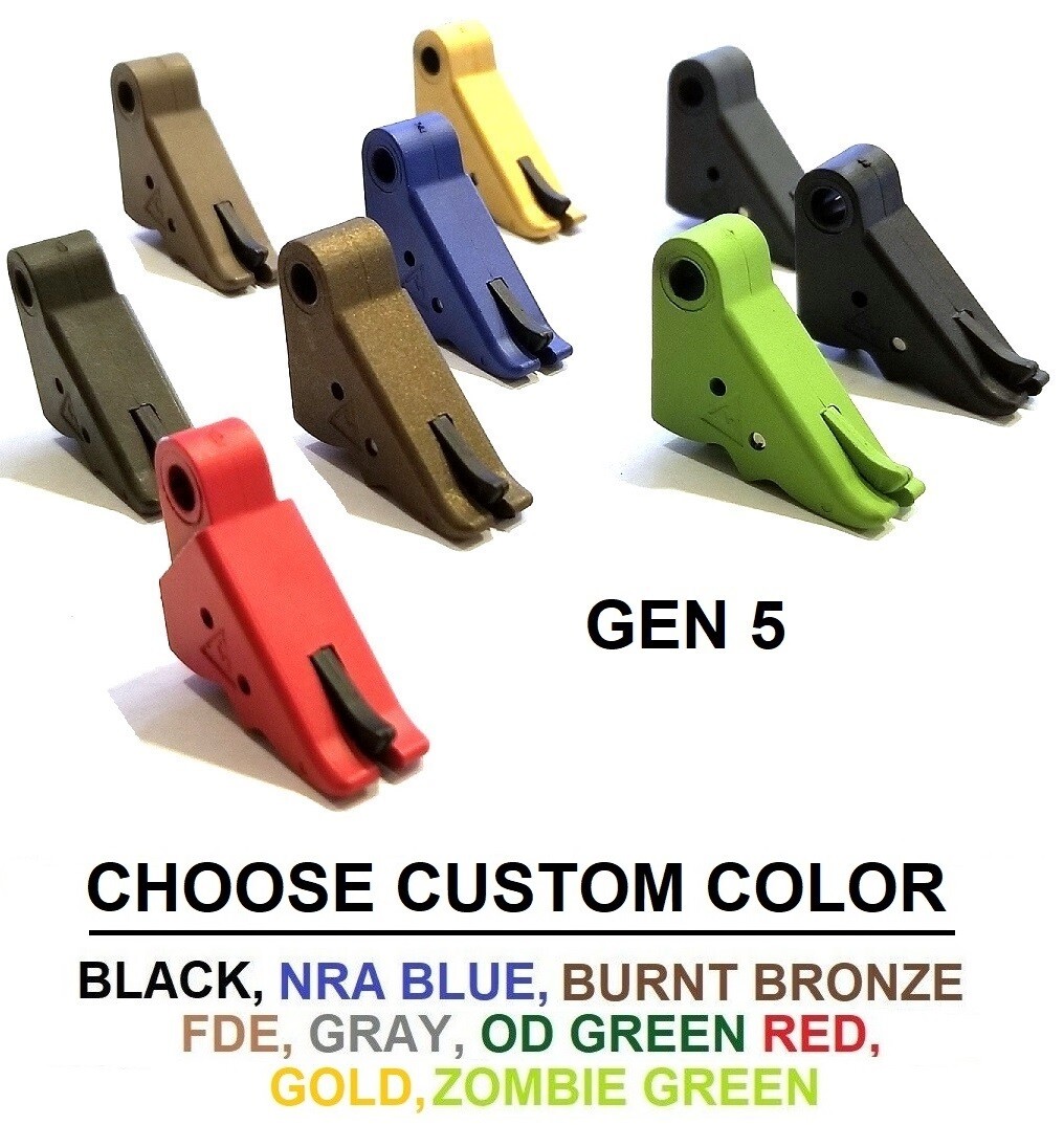 TANGO DOWN Flat-Faced Carry Trigger For All Glock Gen 5 Models Custom Coated