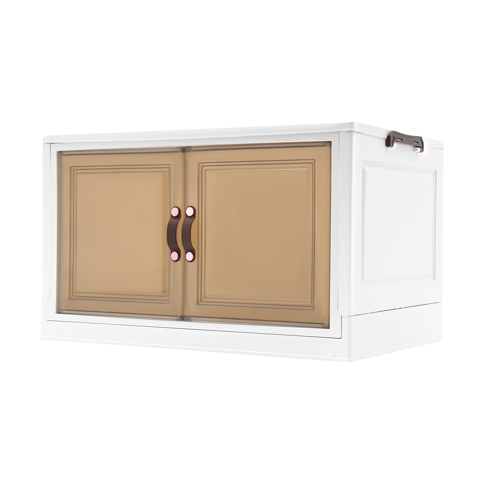 3PCS Foldable Storage Cabinets, Stackable Storage Containers w/ Wheels