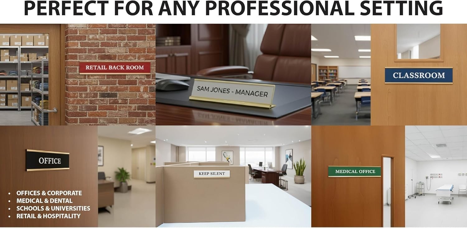 Name Plate Engraving Blanks - 2" x 10" 10 Pack, Black