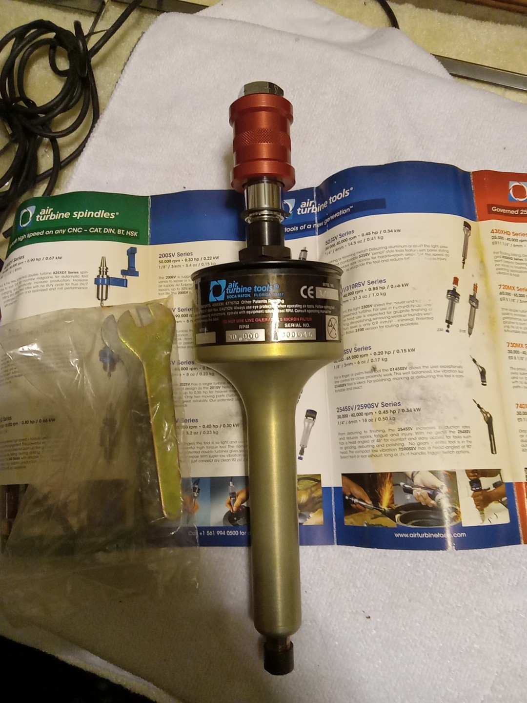 Air Turbine Spindle 230SV  25,000 - 40,000 RPM~0.88hp/0.66kw 1/4"/6mm*37.3oz/1.0