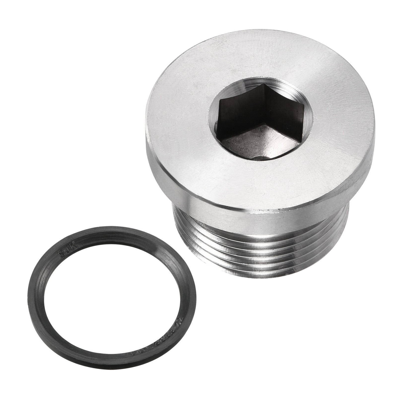 M22 x 1.5 Stainless Steel Internal Hex Head Socket Pipe Fitting (Silver)