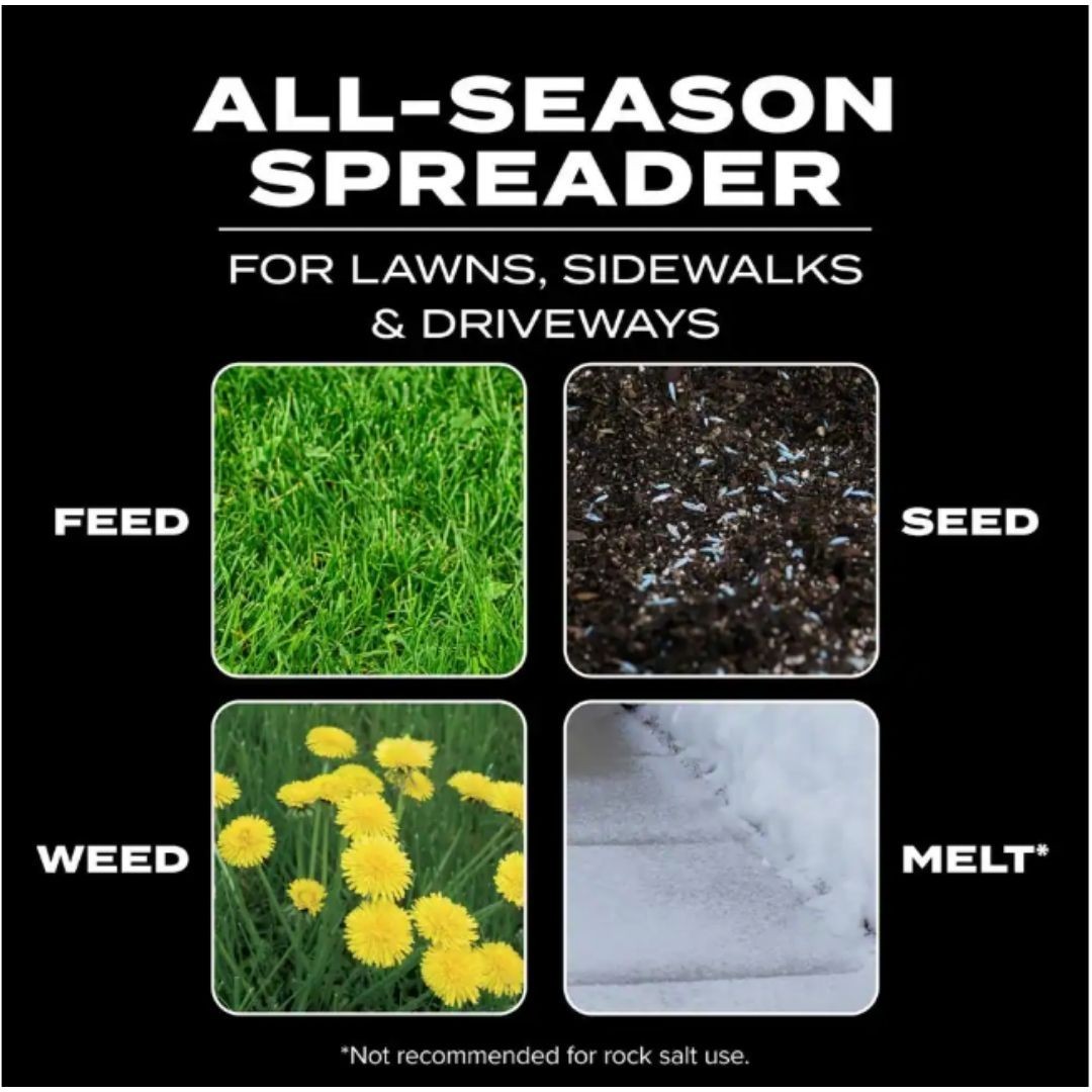 Turf Builder Edgeguard Mini Broadcast Spreader for Seed,Fertilizer,Salt,Ice Melt