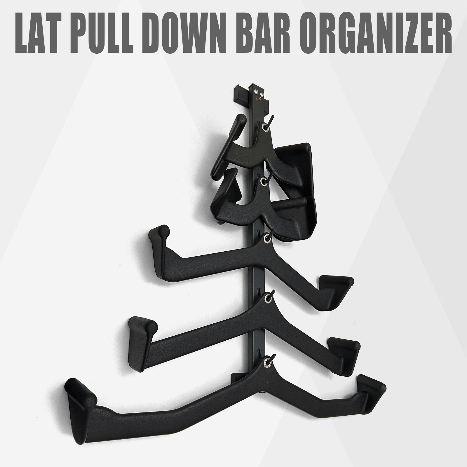 Wall Mounted Lat Pull Down Bar Organizer with Hooks Storage Rack F Lat Pulldown