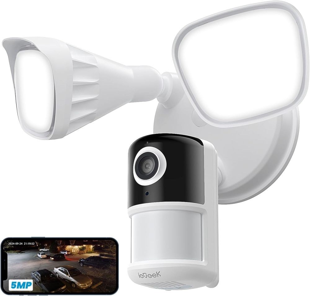 5MP Floodlight Camera with 5G/2.4GWiFi Outdoor Wired Security Light Night Vision
