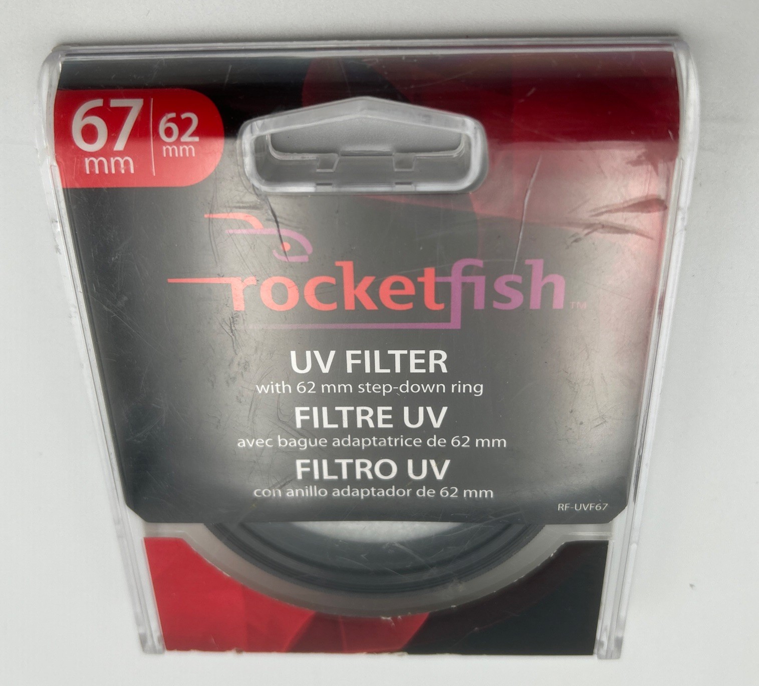 Rocketfish RF-UVF67 67mm Filter with 62mm Adapter Ring Sealed New Old Stock