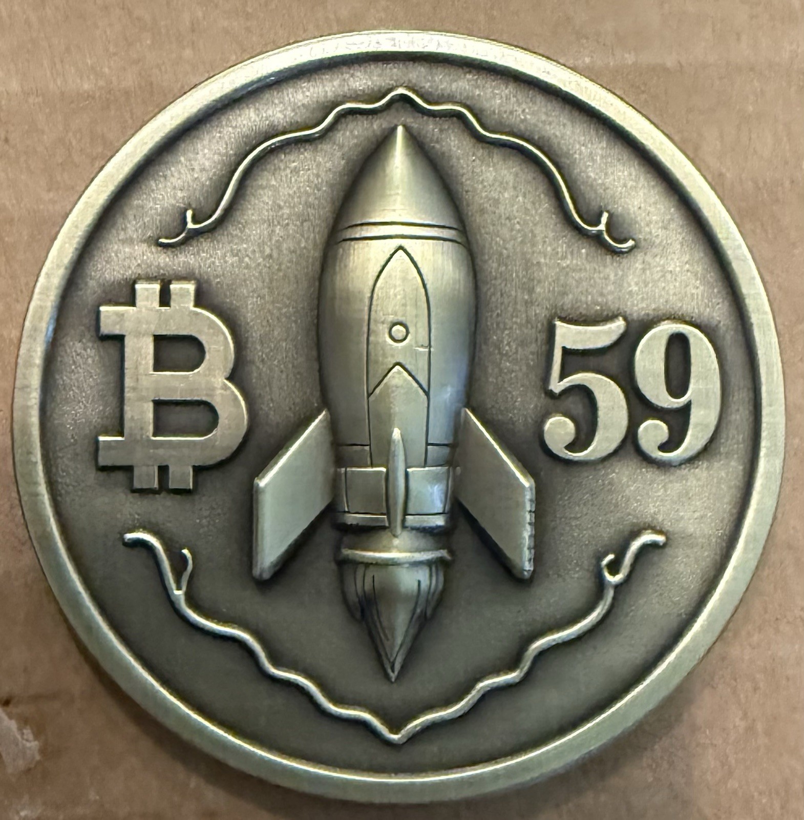 Brass Challenge Coin 2” Buckazoids Bitcoin 2 Sided Limited Edition Space Quest