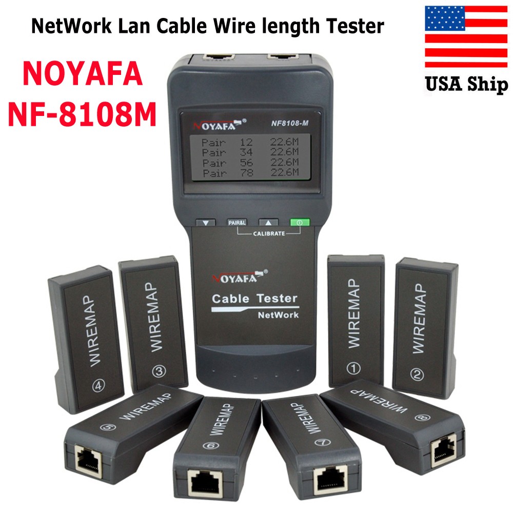 NOYAFA NF-8108M NetWork Lan Cable Tester Wire Length Tester 8 Remote Units