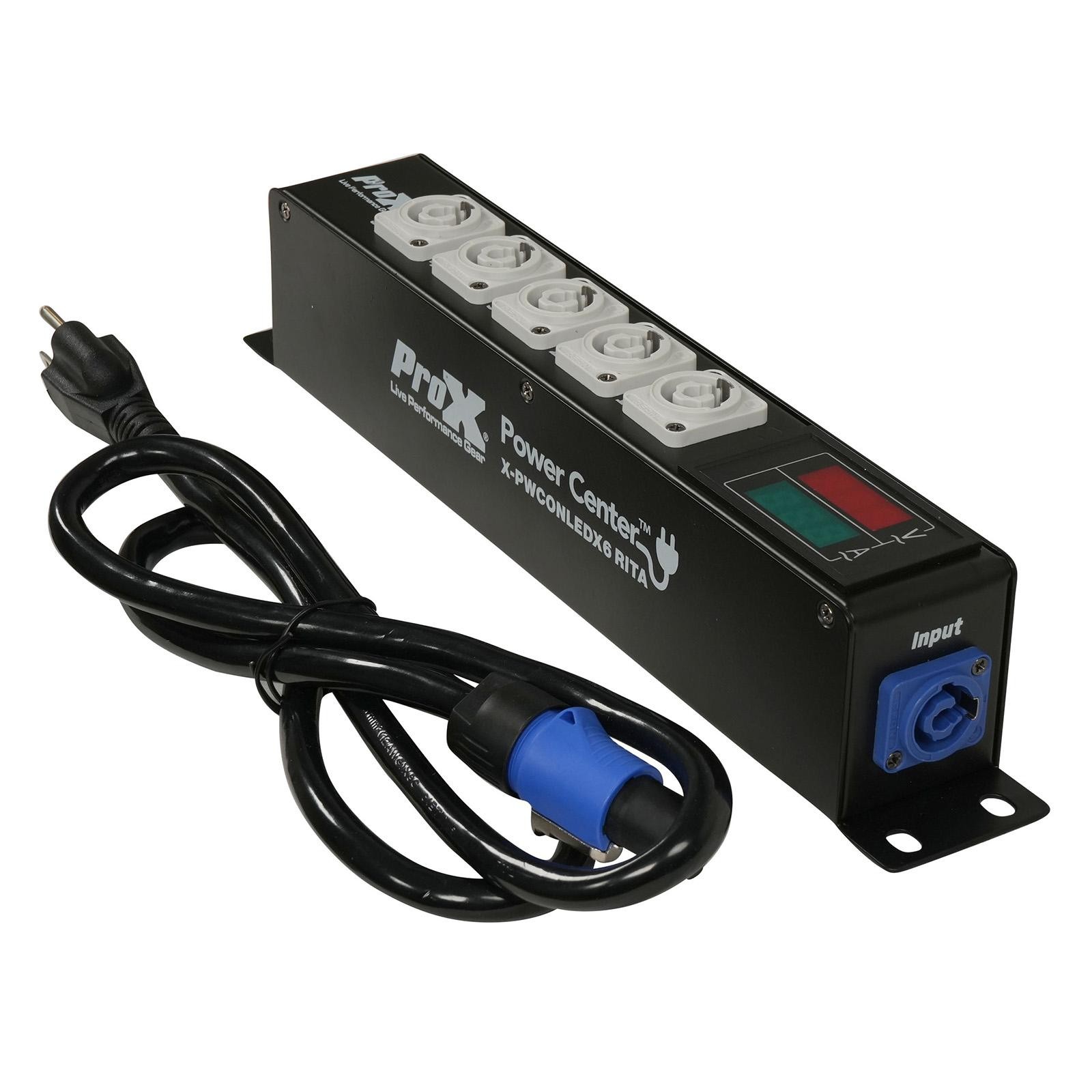 ProX X-PWCONLEDX6RITA RITA 6X AC Outlet Box powerCON Splitter
