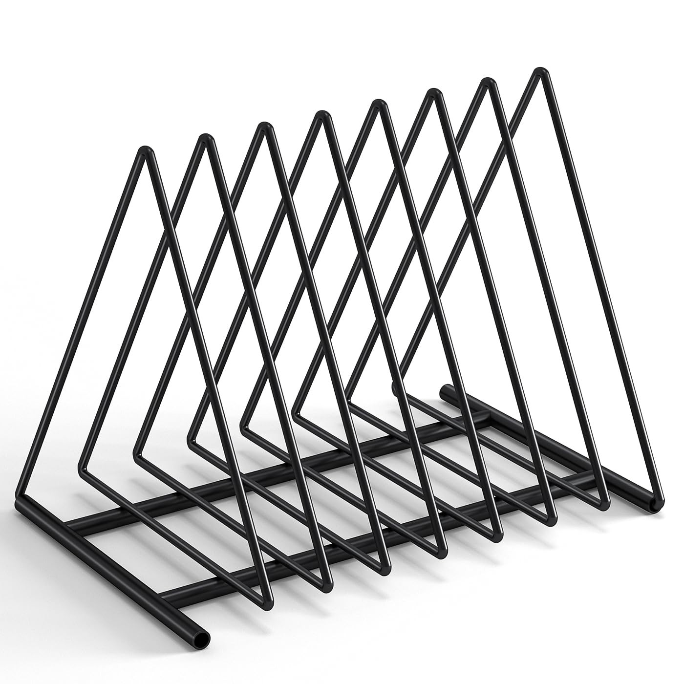 Fun storage Triangle Desk File Organizer, 7 Slots Metal 1-Set, Black