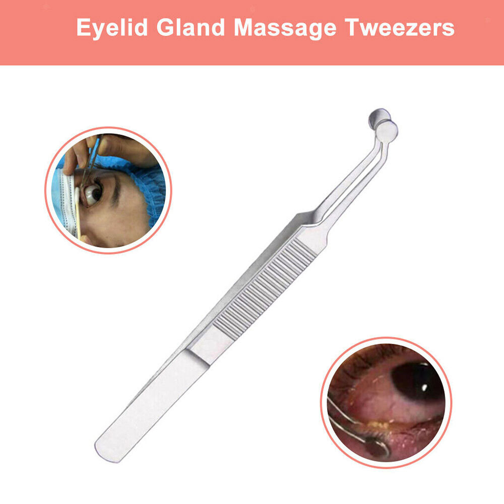 Stainless Steel Meibomian Gland Expressor Forceps Tweezers, Safe USAA #