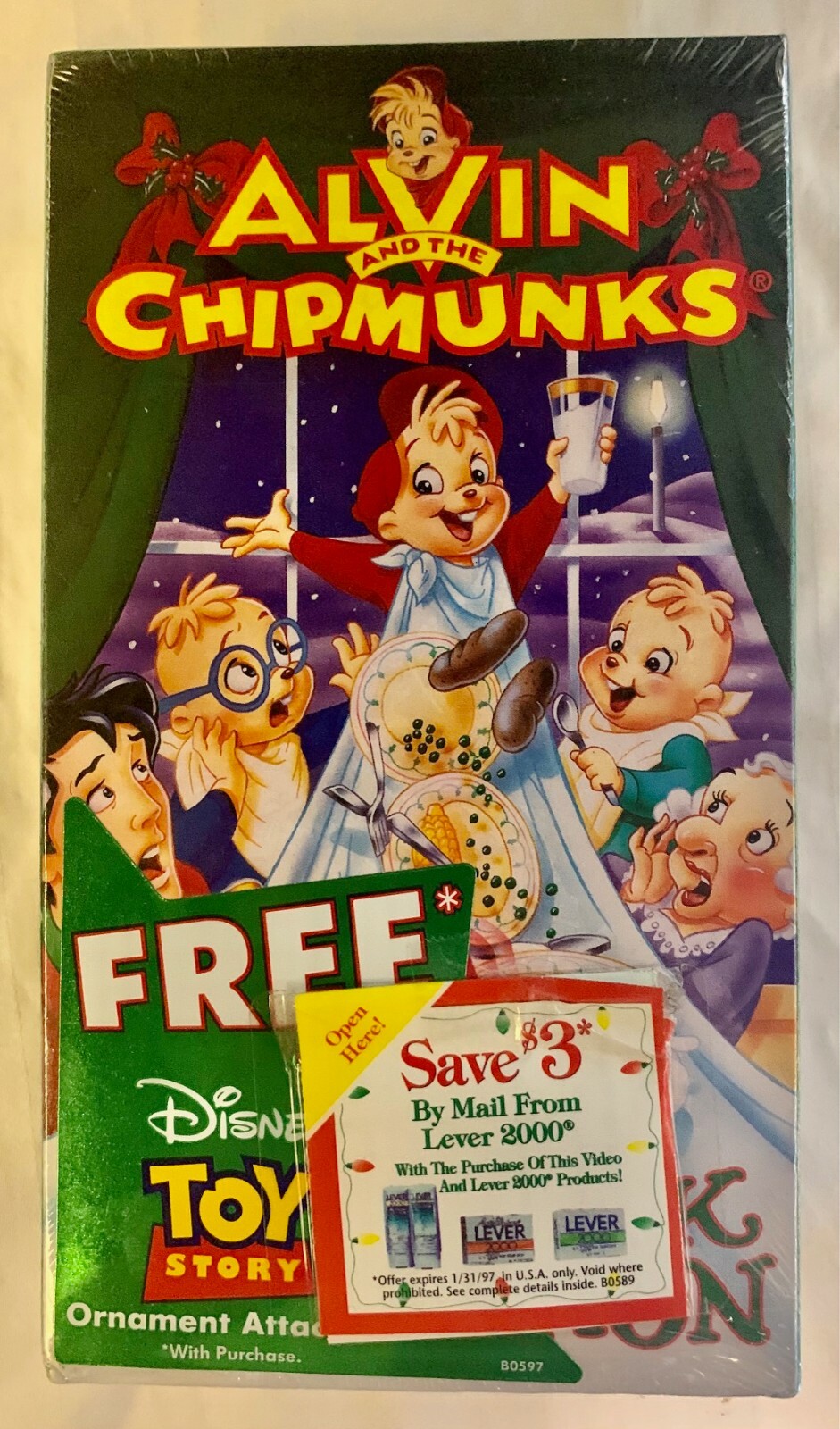 Alvin & the Chipmunks: A Chipmunk Celebration VHS w/Toy Story 1996 Ornament NEW