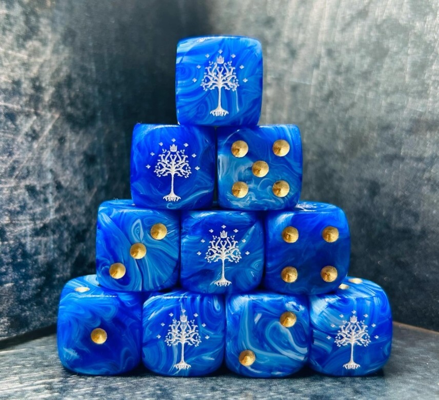 Gondor, Inspired Custom  Dice, Ideal for Games like AOS & Lord of the Rings