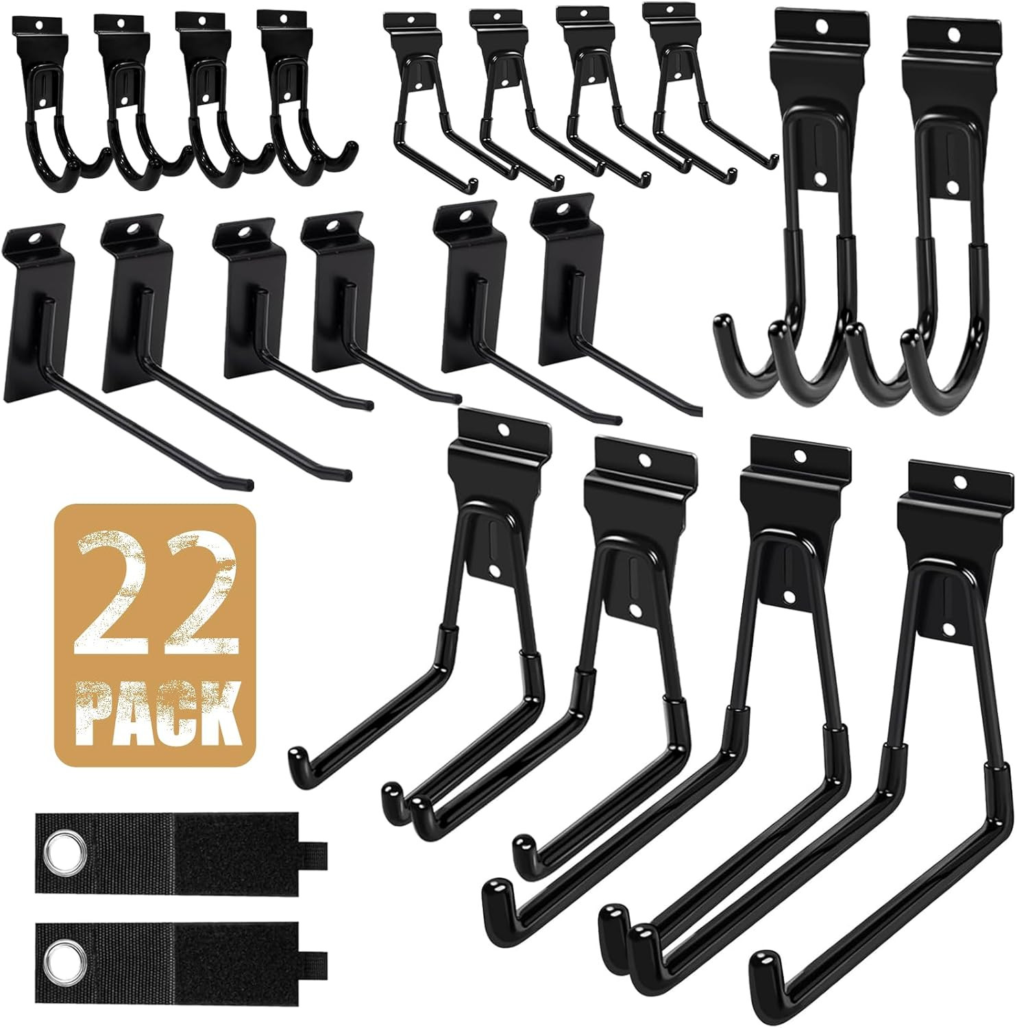 Accessories 22 Pack Heavy Duty Steel Slatwall Hooks Multi-Size Slat Wall Hanging