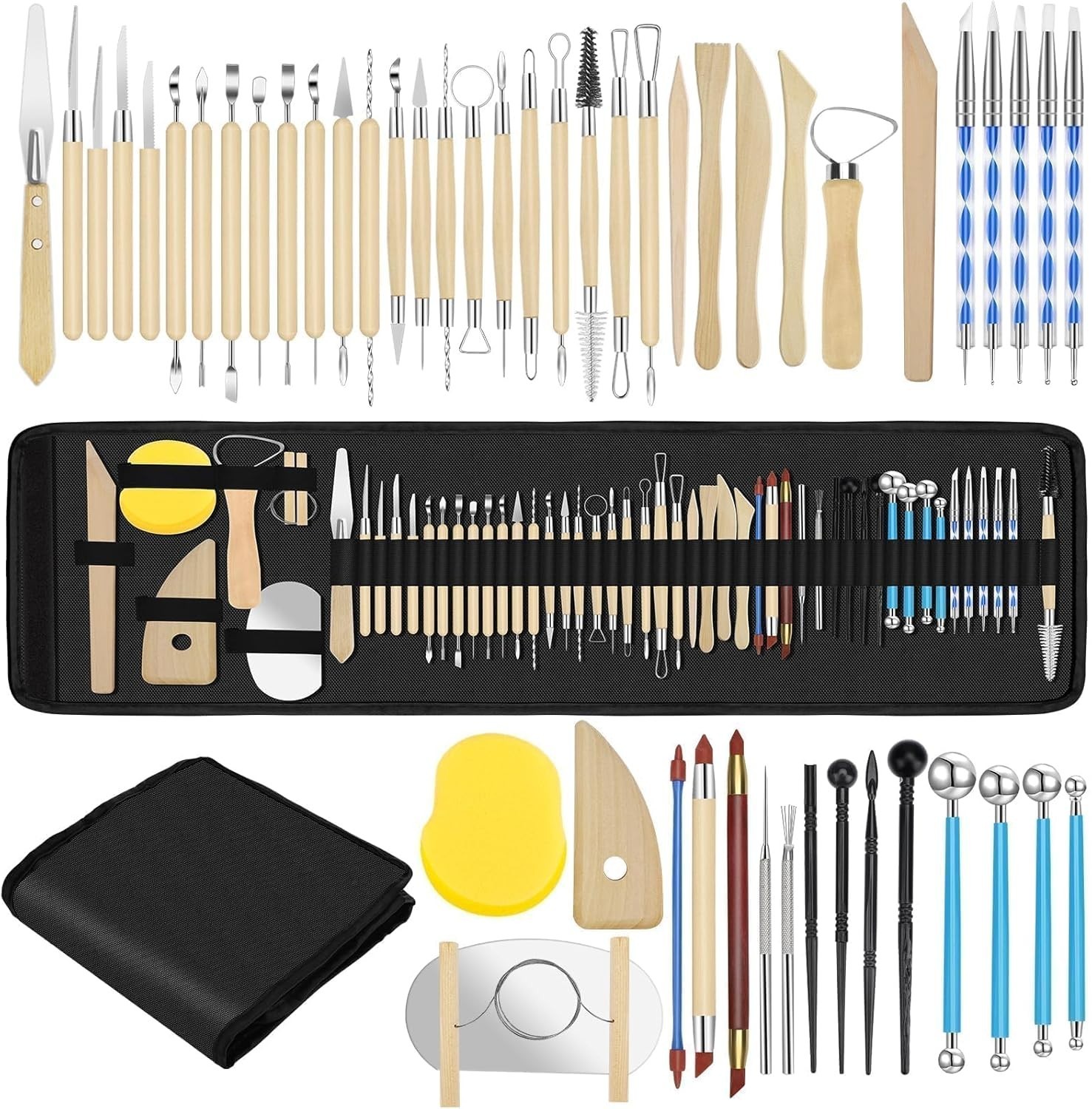 52PCS Pottery Tool Kit - Essential Clay Sculpting Tools for Creative Projects
