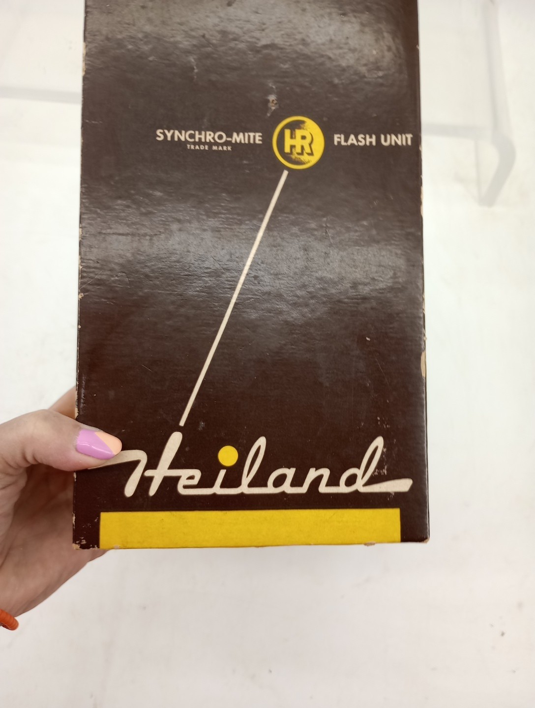 Vtg 1952 HEILAND SYNCHRO-MITE FLASH Mount Original Box & Paperwork Read Look