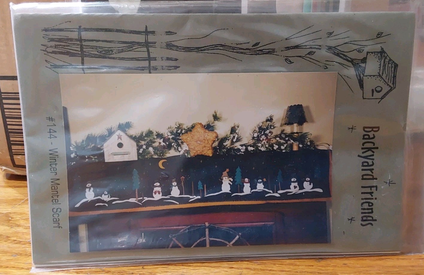 Backyard Friends Appilque Quilt Pattern Snowman Trees Mantel Scarf Tablerunner