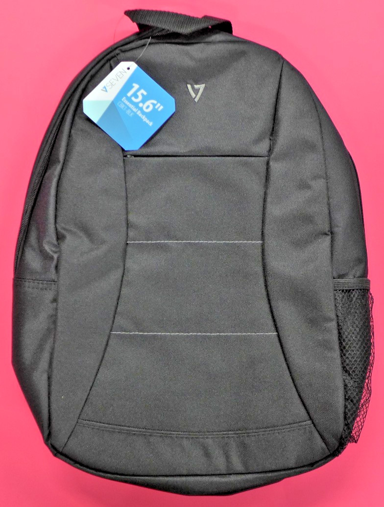 VSeven 15.6" Essential Laptop Backpack Black Water Resistent CBK1-BLK