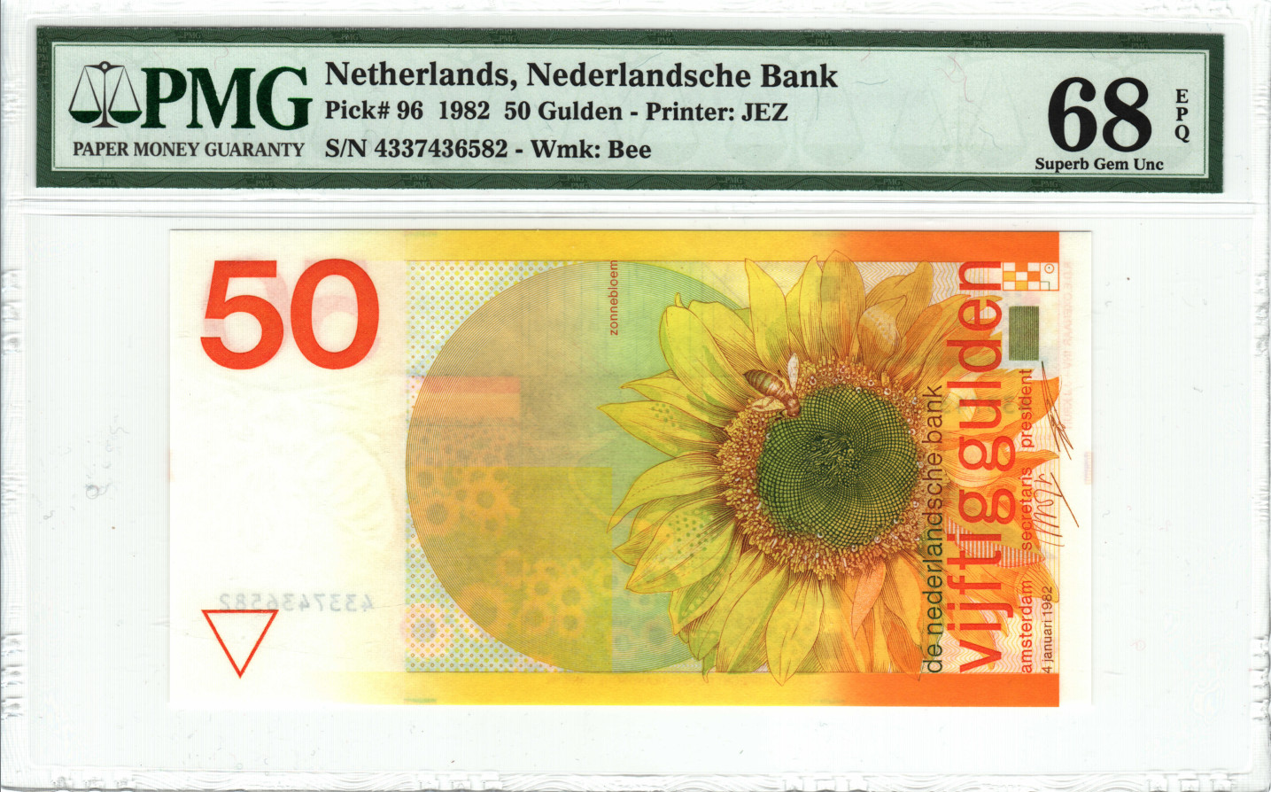 Netherlands 1982 50 Gulden P#96 PMG Superb Gem Unc 68 EPQ