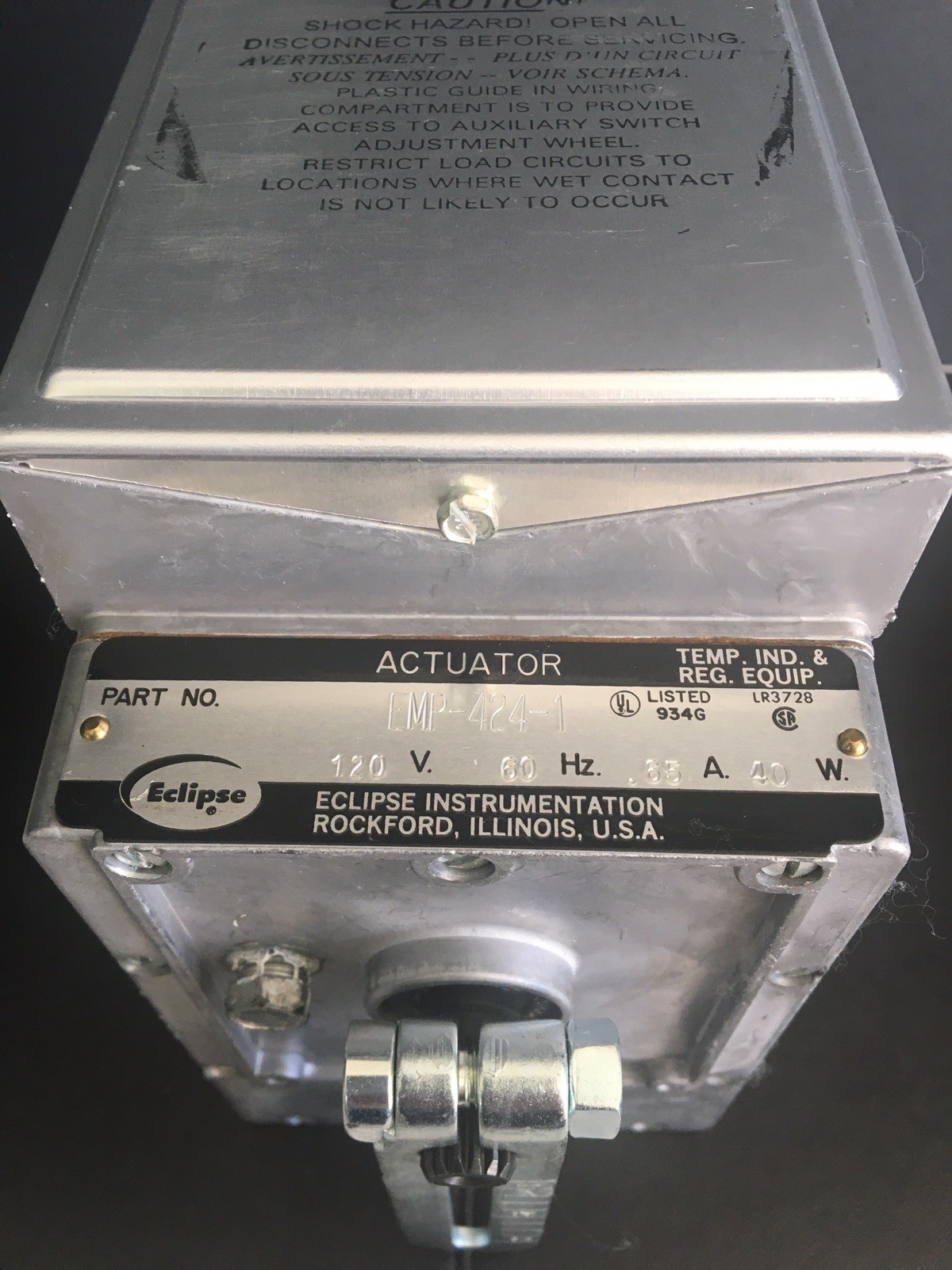 Eclipse Instrumentation Medium Torque Actuator EMP424-1 120V .65A 40W