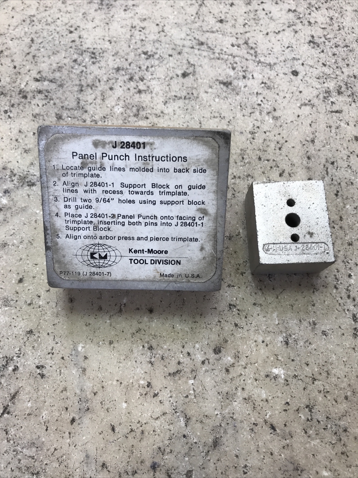 KENT MOORE TOOL J-28401 SUPPORT BLOCK Panel Punch - GM Essential - Fast Ship!