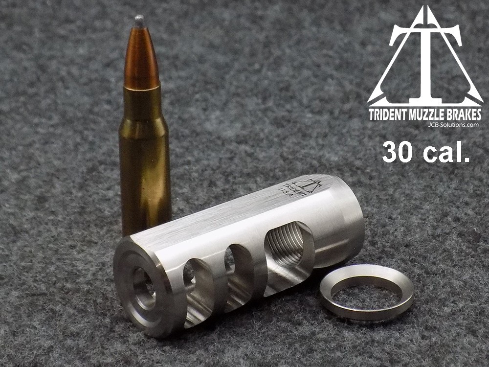 5/8x24 30 caliber Stainless compact brake with crush washer. Made in the U.S.A.